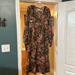 Umgee fall floral tiered dress, XL